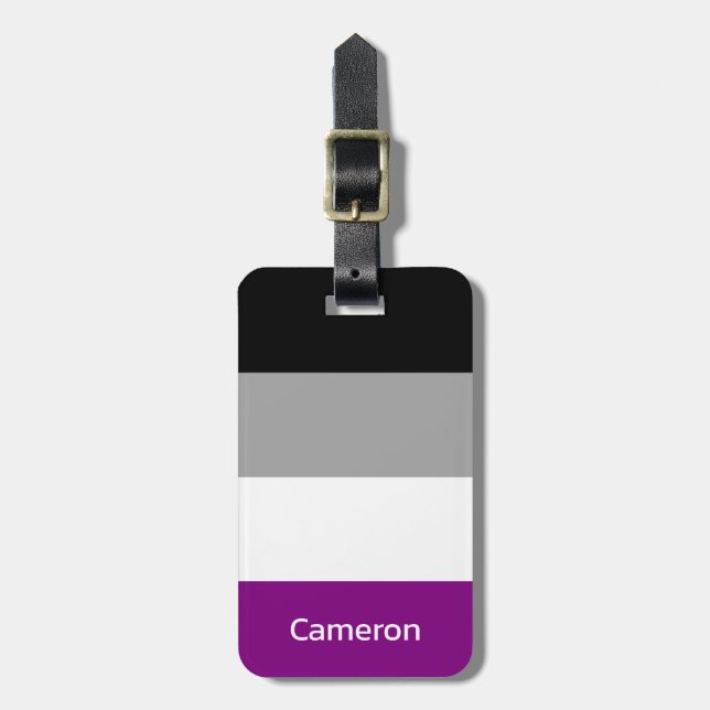 Asexual Flag Personalised Luggage Tag (Front Vertical)