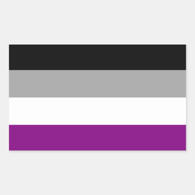 Asexual Flag Rectangular Sticker (Front)