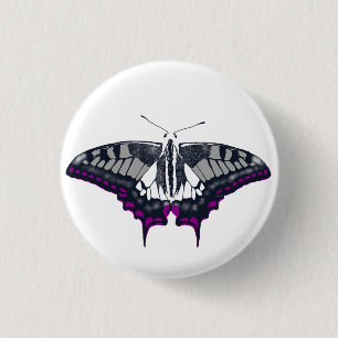 Asexual Flag Swallowtail Butterfly 3 Cm Round Badge