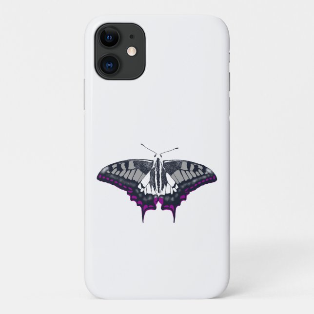Asexual Flag Swallowtail Butterfly Case-Mate iPhone Case (Back)