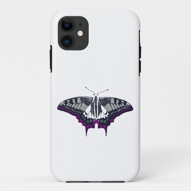 Asexual Flag Swallowtail Butterfly Case-Mate iPhone Case (Back)