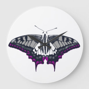 Asexual Flag Swallowtail Butterfly Large Clock