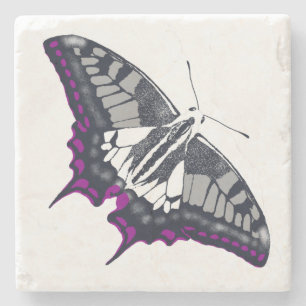 Asexual Flag Swallowtail Butterfly Stone Coaster
