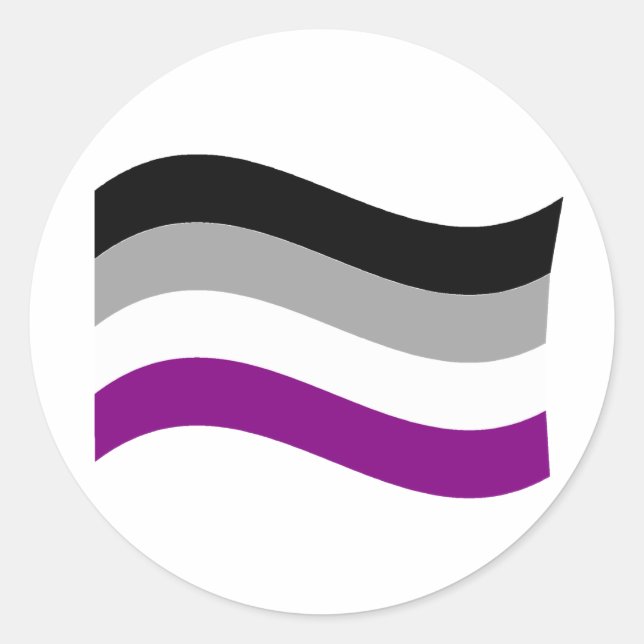 ASEXUAL FLAG WAVING CLASSIC ROUND STICKER (Front)