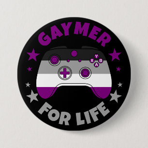 Asexual Gaymer For Life Video Game Controller 7.5 Cm Round Badge