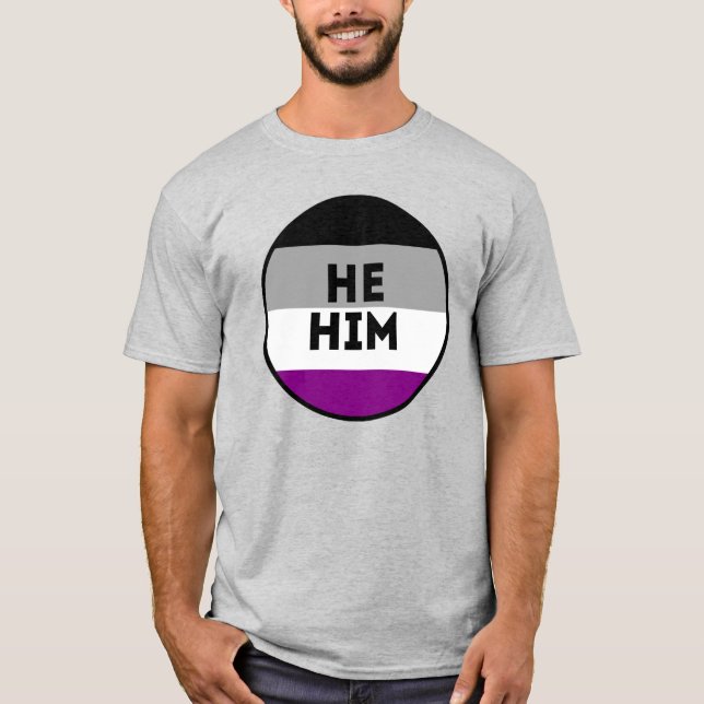 Asexual He/Him Pride T-Shirt (Front)