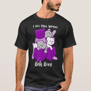 Asexual I Love Man Woman Both Bear Asexuality Ace  T-Shirt
