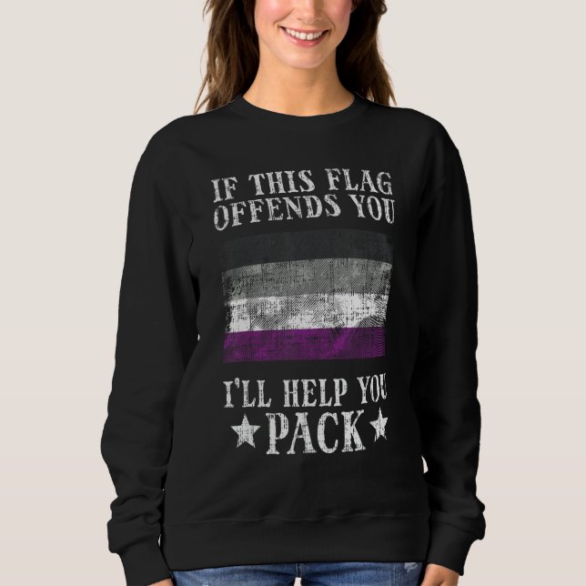 Asexual If This Flag Offends You Ace Pride LGBTQ M Sweatshirt (Front)
