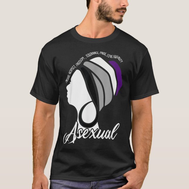 Asexual LGBTQ Ace Black Woman Afro Melanin Pride F T-Shirt (Front)