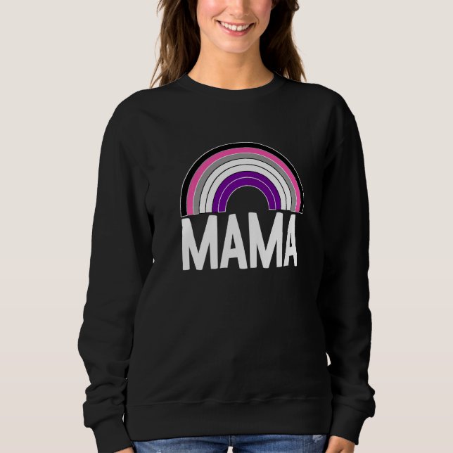 Asexual Mama Rainbow Lgbt Q Cool Ace Pride Flag Co Sweatshirt (Front)