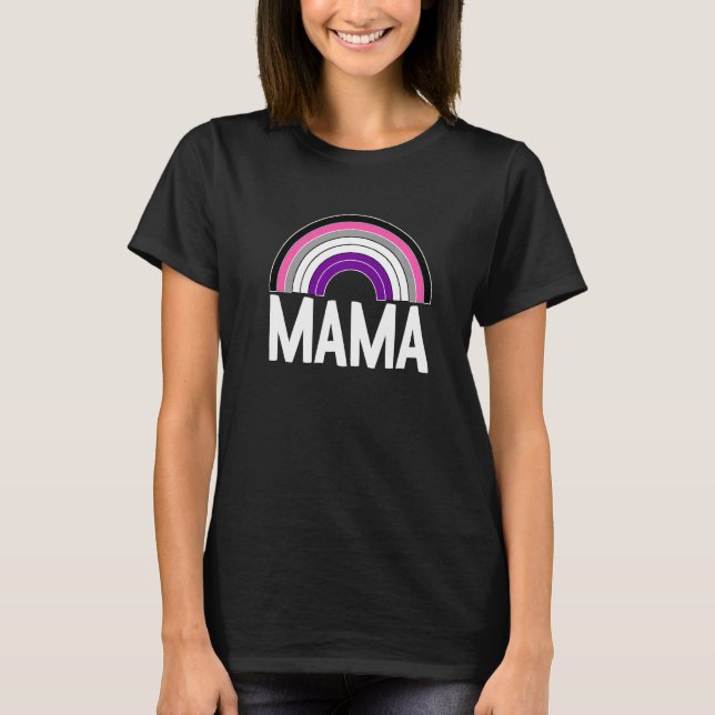 Asexual Mama Rainbow Lgbt Q Cool Ace Pride Flag Co T-Shirt (Front)