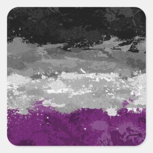 Asexual Paint Splatter Flag Square Sticker