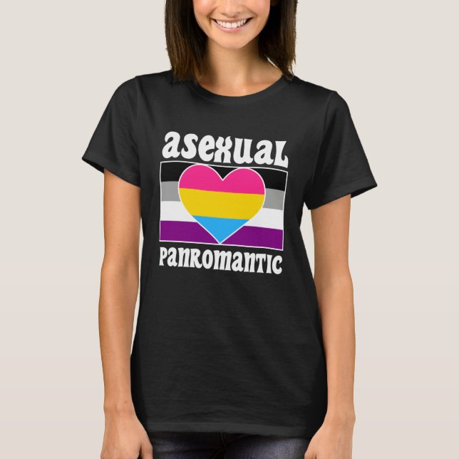 Asexual Panromantic Pride Flag Cute  Ace Aesthetic T-Shirt (Front)