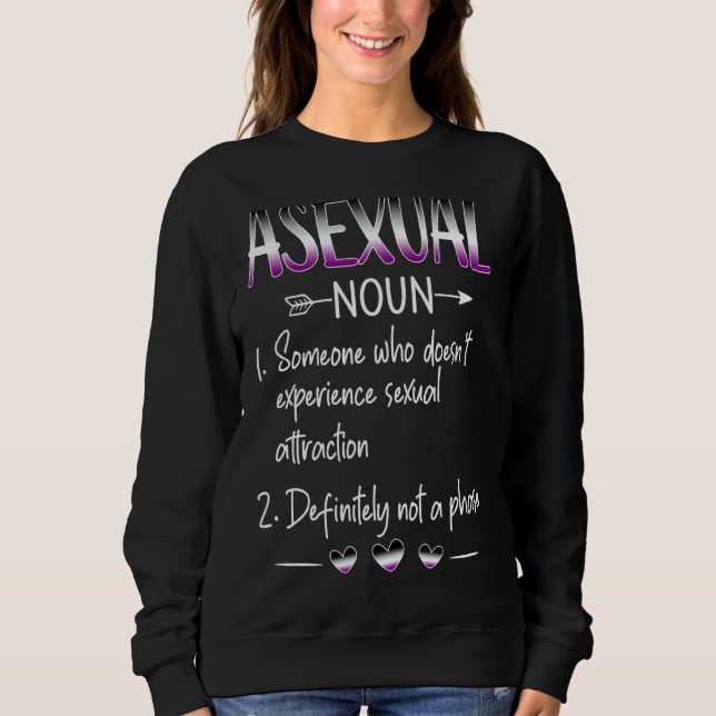Asexual Person Definition Asexuality Pride Aromant Sweatshirt (Front)