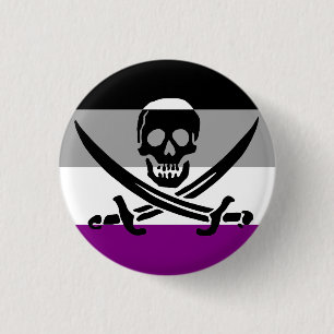 Asexual Pirate Pride Flag Button