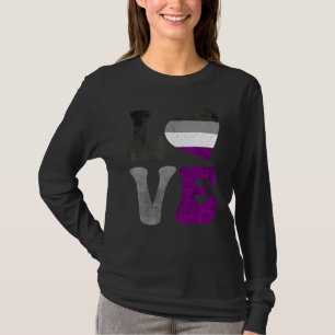 Asexual Pride Ace Flag LOVE Heart LGBTQ T-Shirt