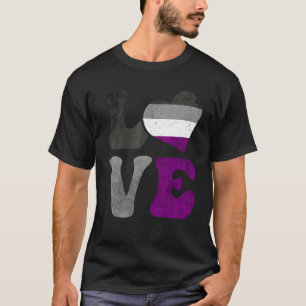 Asexual Pride Ace Flag LOVE Heart LGBTQ T-Shirt