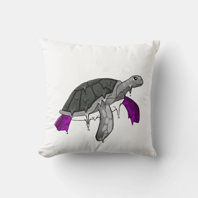 Asexual Pride Ace Flag Sea Turtle Subtle LGBTQ Cushion (Front)