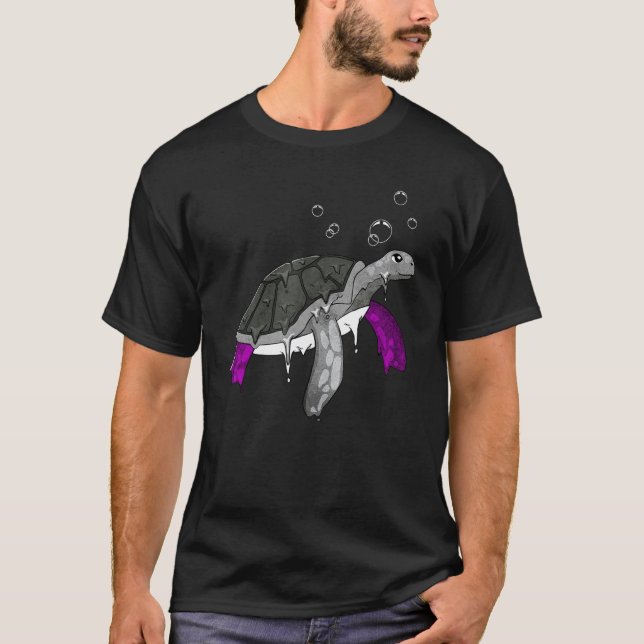 Asexual Pride Ace Flag Sea Turtle Subtle LGBTQ T-Shirt (Front)