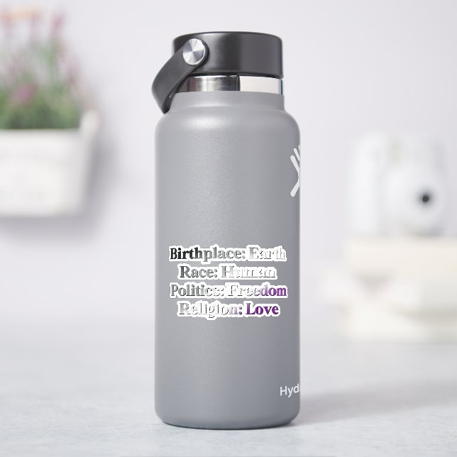 Asexual Pride - Birthplace: Earth. Race: Human (HydroFlask)