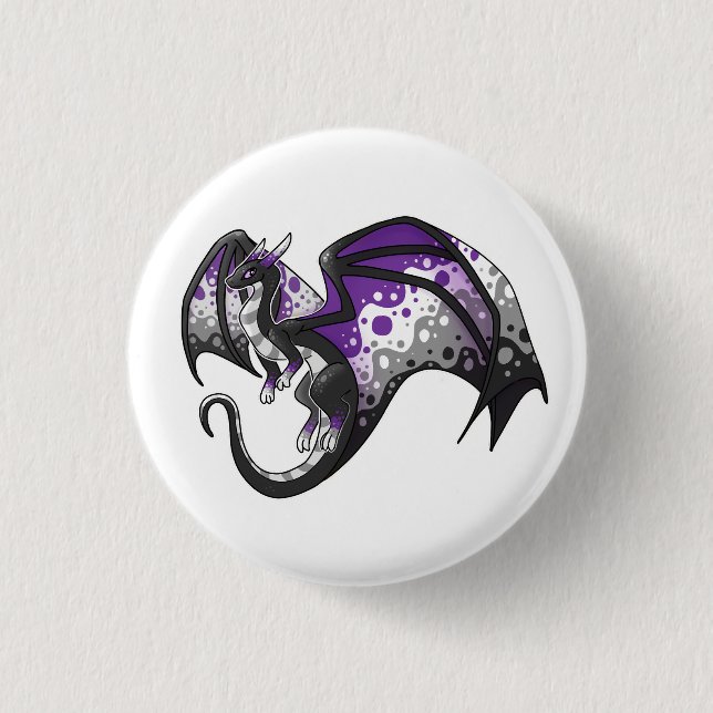 Asexual Pride Dragon 3 Cm Round Badge (Front)