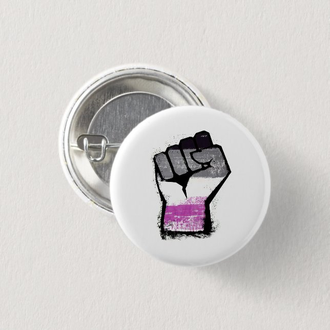 Asexual Pride Fist 3 Cm Round Badge (Front & Back)