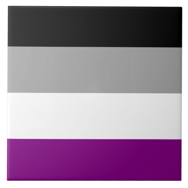 Asexual Pride Flag (Ace) (Asexuality) Ceramic Tile (Front)