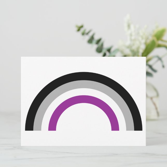 Asexual Pride Flag Card (Standing Front)