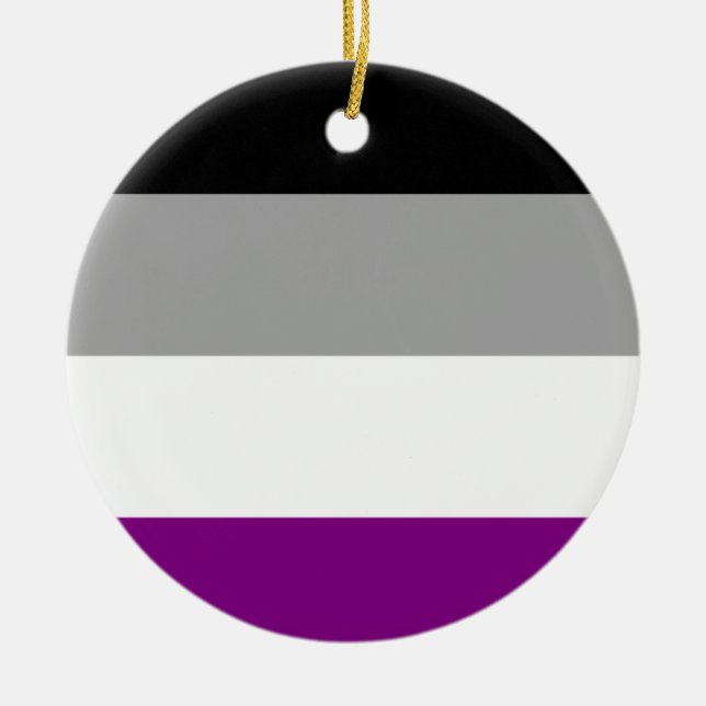 Asexual Pride Flag Ceramic Ornament (Front)