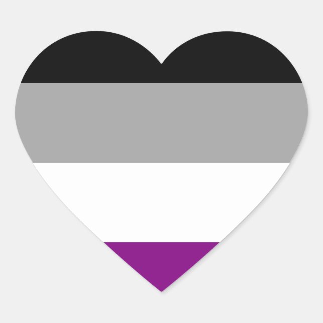 Asexual Pride Flag Heart Sticker (Front)