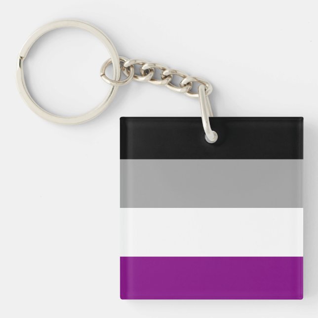 Asexual Pride Flag Key Ring (Front)