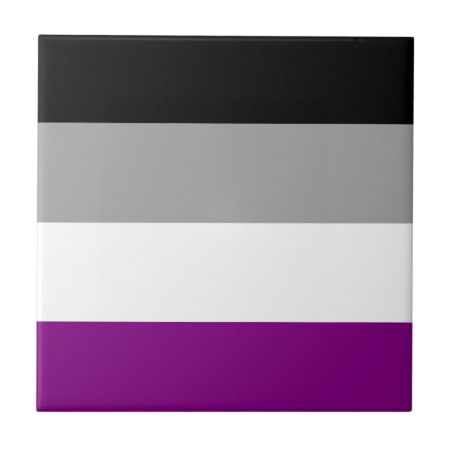 Asexual Pride Flag LGBTQ Ceramic Tile (Front)