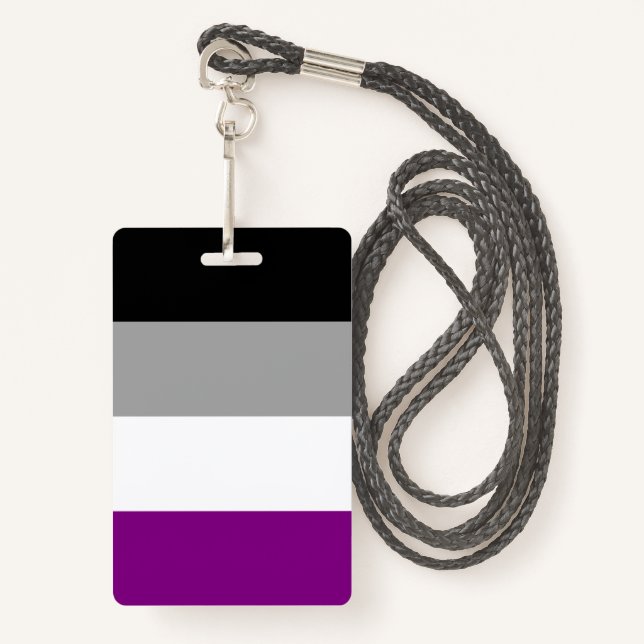 Asexual Pride Flag LGBTQ ID Badge (Front with Lanyard)