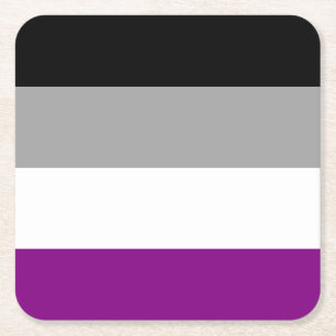 Asexual Pride Flag LGBTQ Square Paper Coaster