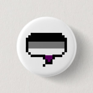 Asexual Pride Flag Pixel Speech Bubble 3 Cm Round Badge