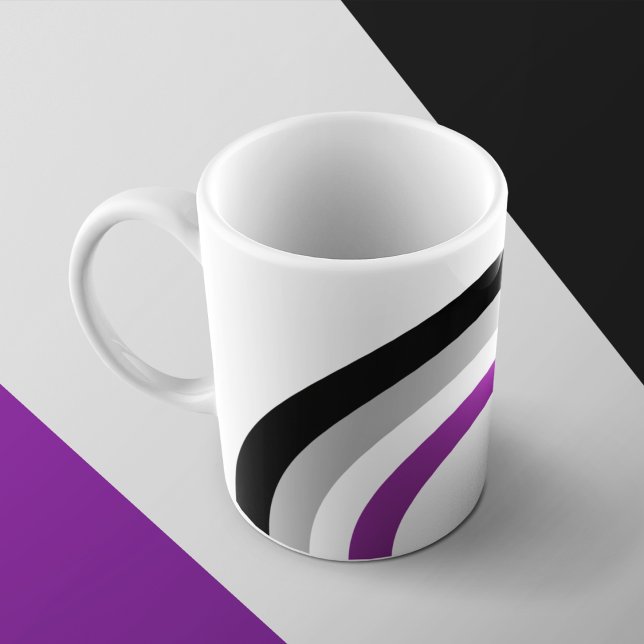 Asexual Pride Flag Rainbow Monogram Coffee Mug (Creator Uploaded)