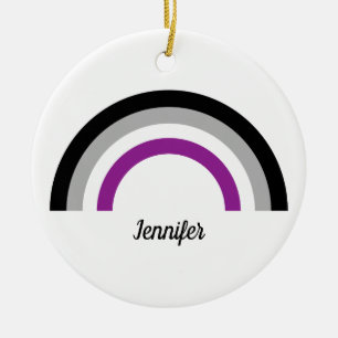 Asexual Pride Flag Rainbow Personalised Ceramic Ornament