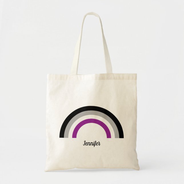 Asexual Pride Flag Rainbow Personalized Tote Bag (Front)