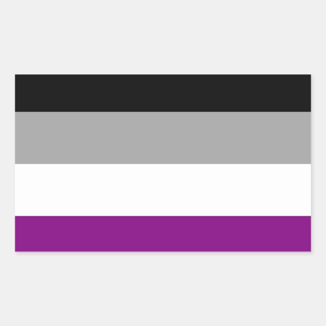 Asexual Pride Flag Rectangular Sticker (Front)