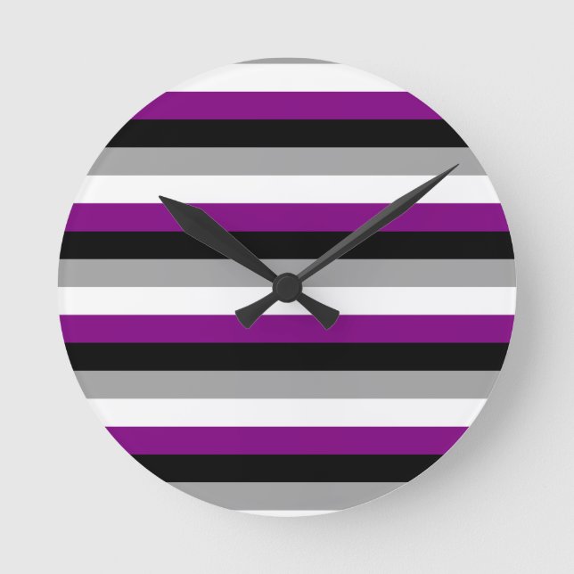 Asexual Pride Flag Round Clock (Front)