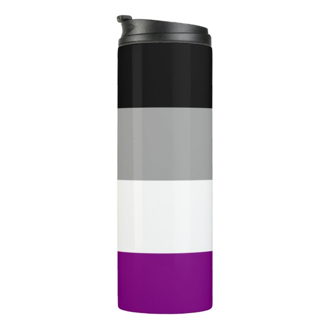 Asexual Pride Flag Thermal Tumbler (Rotated Right)