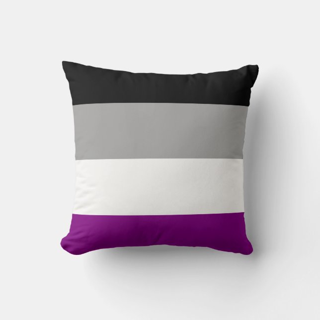 Asexual pride flag throw pillow (Front)