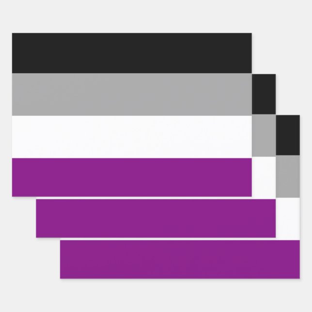 Asexual Pride Flag Wrapping Paper Sheet (Set)