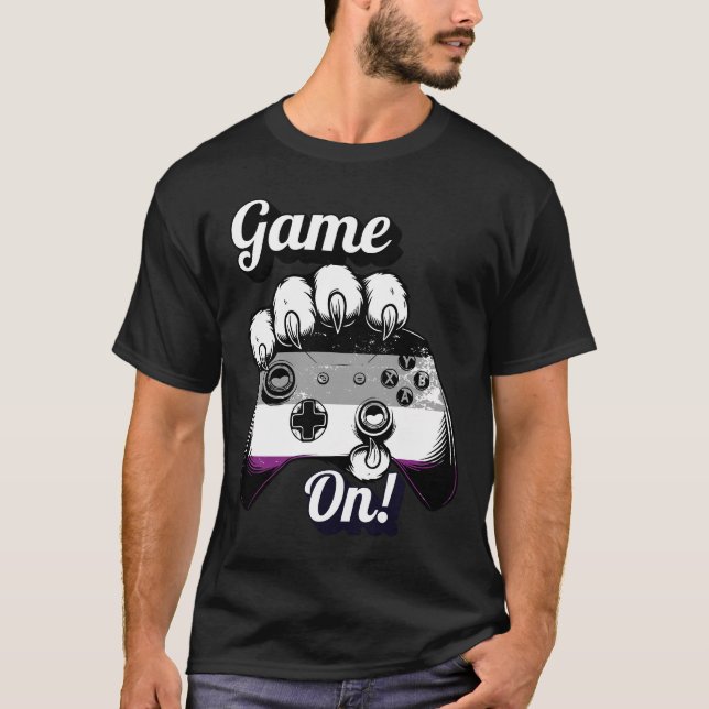 Asexual Pride Game On Tiger Paw Controller Shirt (Front)