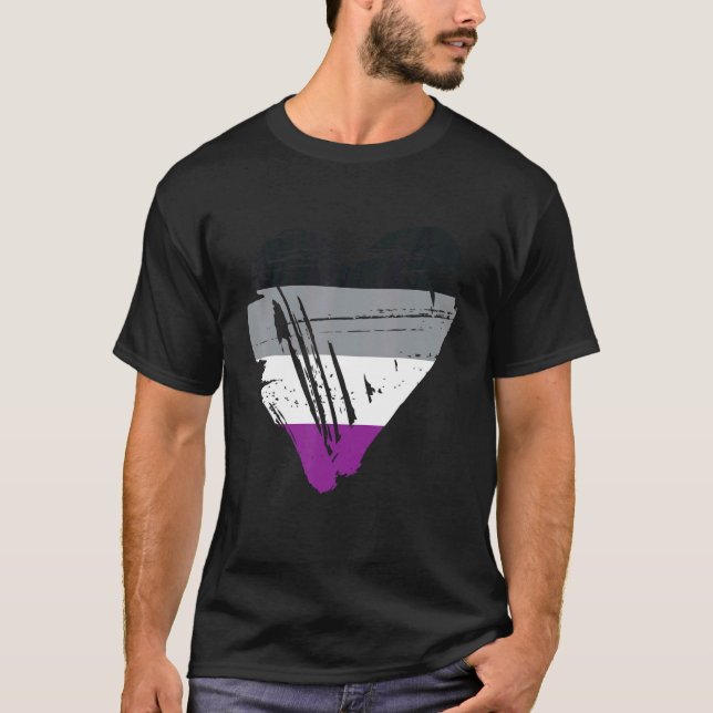 Asexual Pride Heart Flag 1 T-Shirt (Front)