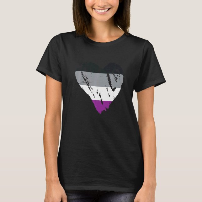 Asexual Pride Heart Flag  3 T-Shirt (Front)