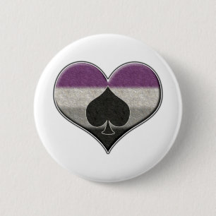 Asexual Pride Heart with Ace 6 Cm Round Badge