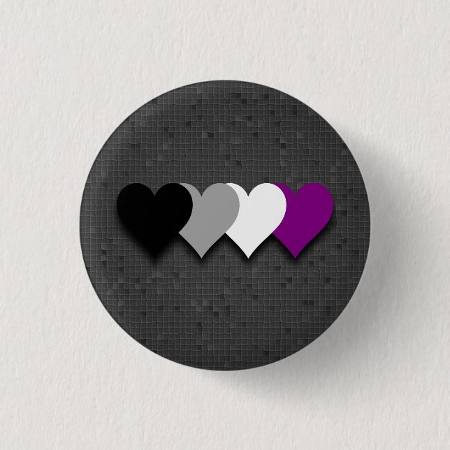 Asexual pride hearts button (Front)