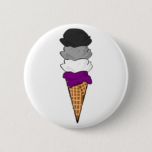 Asexual Pride Ice Cream 6 Cm Round Badge (Front)