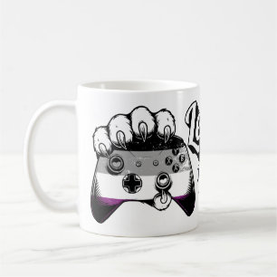 Asexual Pride Level Up Tiger Paw Controller Mug